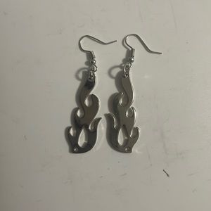 Silver Flame Earrings
